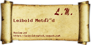 Leibold Metód névjegykártya